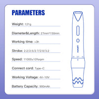 Mast P60 Wireless Tattoo Pen Machine met 2,2 mm-3,2 mm verstelbare slaglengte