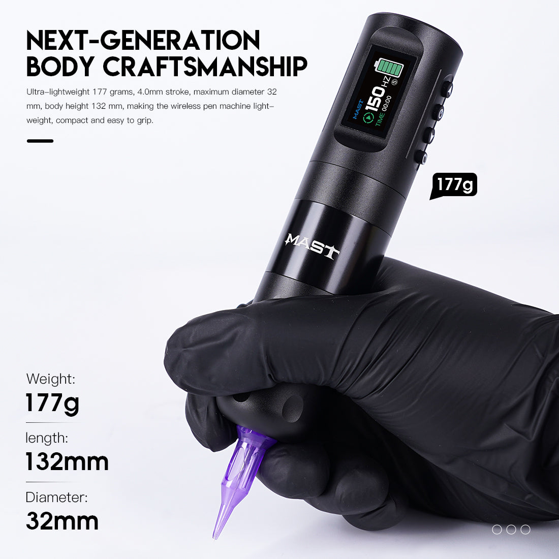 MAST Wireless Tattoo Pen Machine Frequency Adjustable