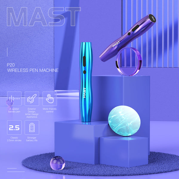 آلة الوشم اللاسلكية MAST P20 مع طقم وشم بطاريتين