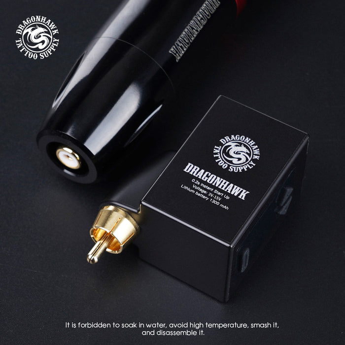 Dragonhawk B1 Wireless Tattoo Battery Power Supply RCA and DC Connect