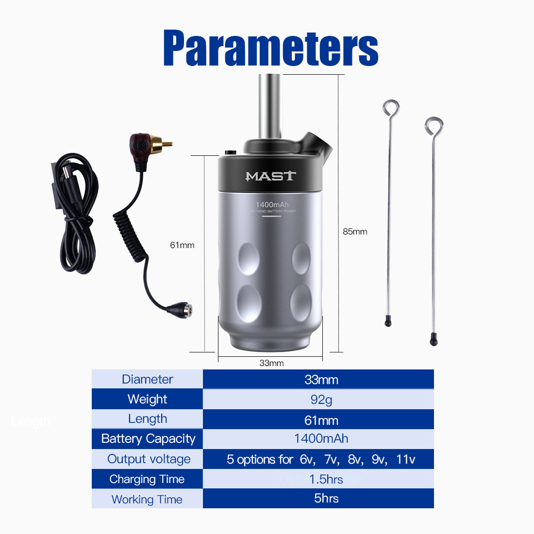 Mast håndcontroller batteri greb