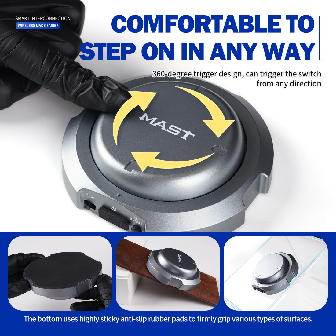 Mast Wireless Foot Pedal Smart Interconnection Bluetooth Pedal