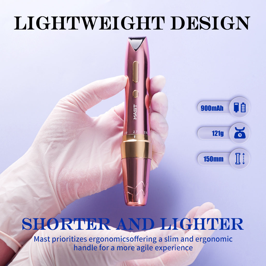 MAST P60 Wireless Tattoo Pen Machine With 2.2mm-3.2mm Adjustable Stroke Length