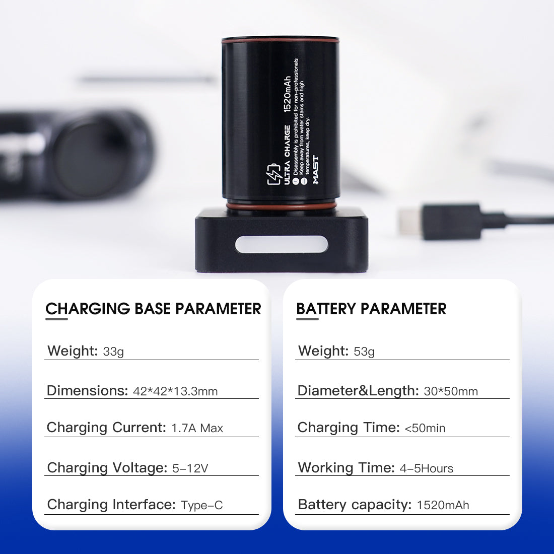 Original Battery&Charging Base for MAST Archer S Wireless Tatto Pen Machine