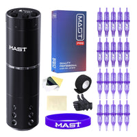 Mast A1 Tattoo Machine Kit Wireless Complete Tattoo Kit 20Pcs Cartridge Needles Tattoo Ink