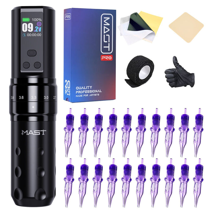 Mast Tattoo Fold2 Pro Wireless Pen Machine Kit met 20 stks naalden