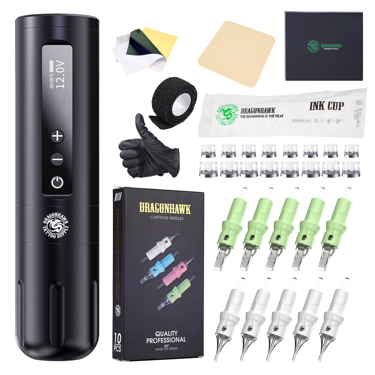 Dragonhawk X10 Wireless Tattoo Pen 3,5 -mm -Stroke -Anfänger Tattoo Kit