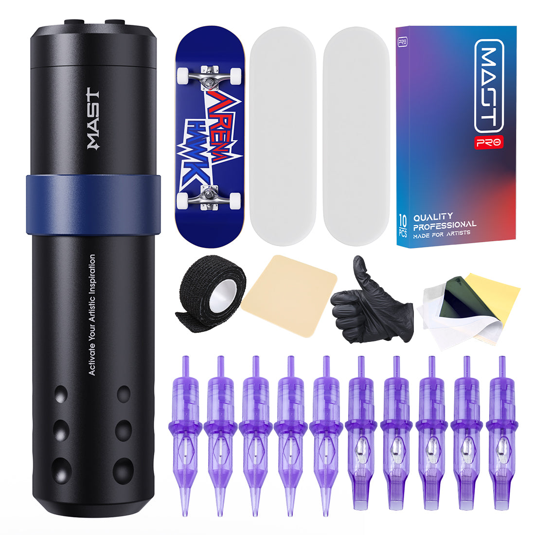 Mast A3 Wireless Tattoo Gun Rotary Pen Kit 3,5 mm Strichlänge