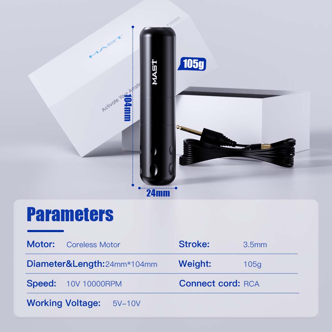 Mast S9 Coreless Powerful Motor Tattoo Pen Kit