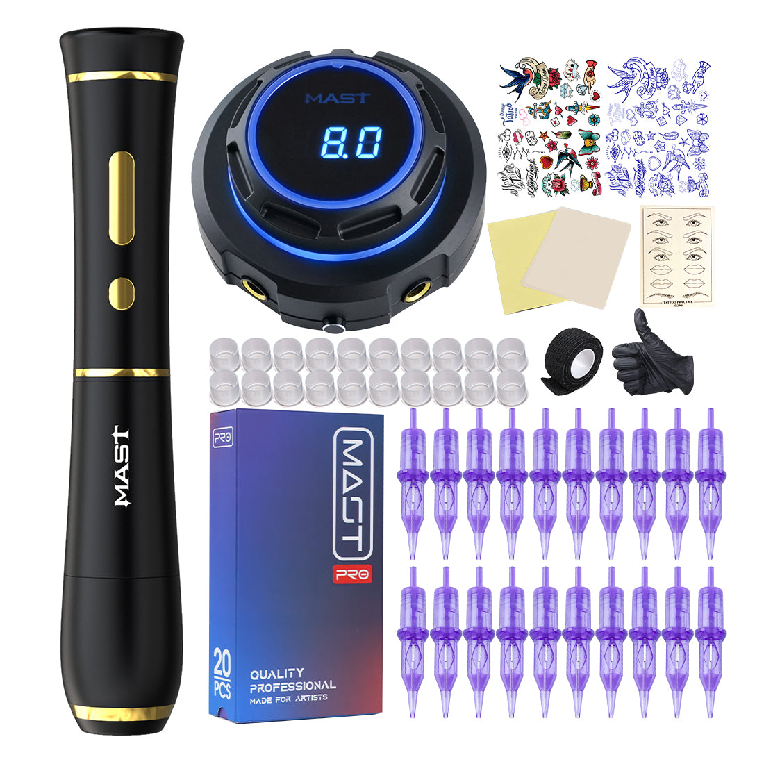 Mast P40 Rotary Tattoo Machine Pen Wireless Advanced Bundle