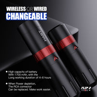 Wireless Tattoo Pen Machine Adjustable 7 Strokes 2.4-4.2mm With Two Battery | Mast Flip 2