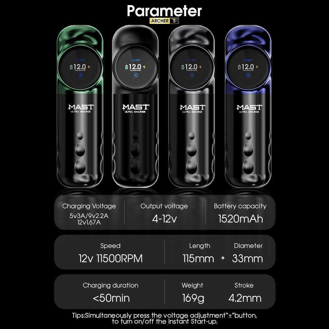 Mast Archer S Ultra Fast Charging Machine الوشم اللاسلكي