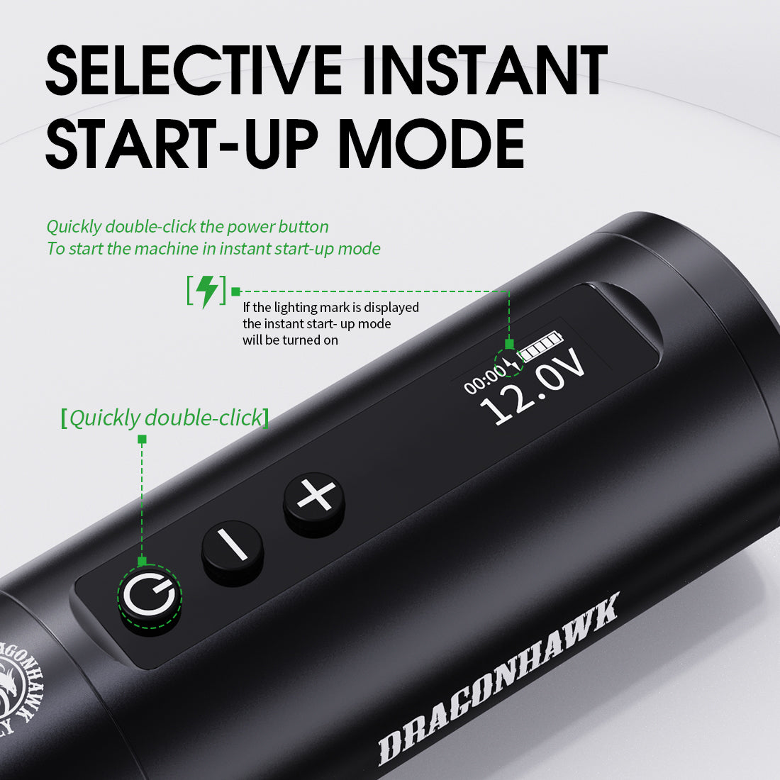 Dragonhawk X10 Wireless Tattoo Pen Machine with 5000mAh Large Battery Capacity