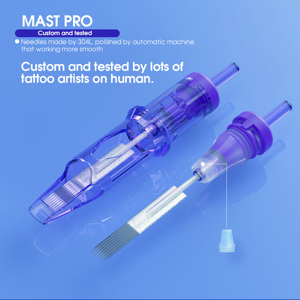 Mast Pro Tattoo Cartridges Needles 7mm Taper Round Liner Tight- Box of 20 - Dragonhawktattoos