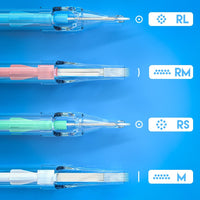 WJX Macropin Cartridges Needles 0.30MM Round Liner(RLL) 5mm Taper - Box of 20 - Dragonhawktattoos