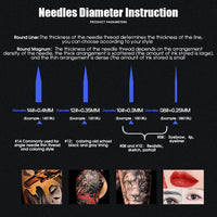 Cartouches de tatouage WJX # 10 diamètre 0,30 mm 3,5 mm Concase (RM-2) Magnum incurvé de 20