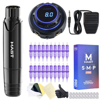 Mast P10 SMP Permanent Makeup Rotary Tattoo Machine Kit Halo Power Supply Cartridges - Dragonhawktattoos