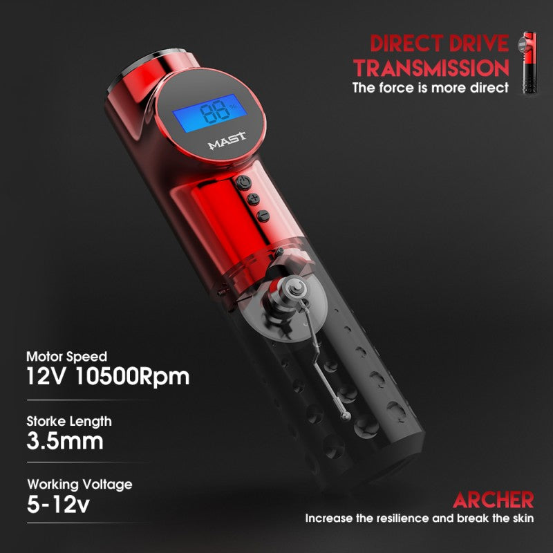 MAST-ARCHER Wireless Battery Pen Rotary Tattoo Machine in Black – SD Tattoo  Supply