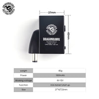 Dragonhawk B1 Wireless Tattoo Battery Power Supply RCA DC Connect - Dragonhawktattoos