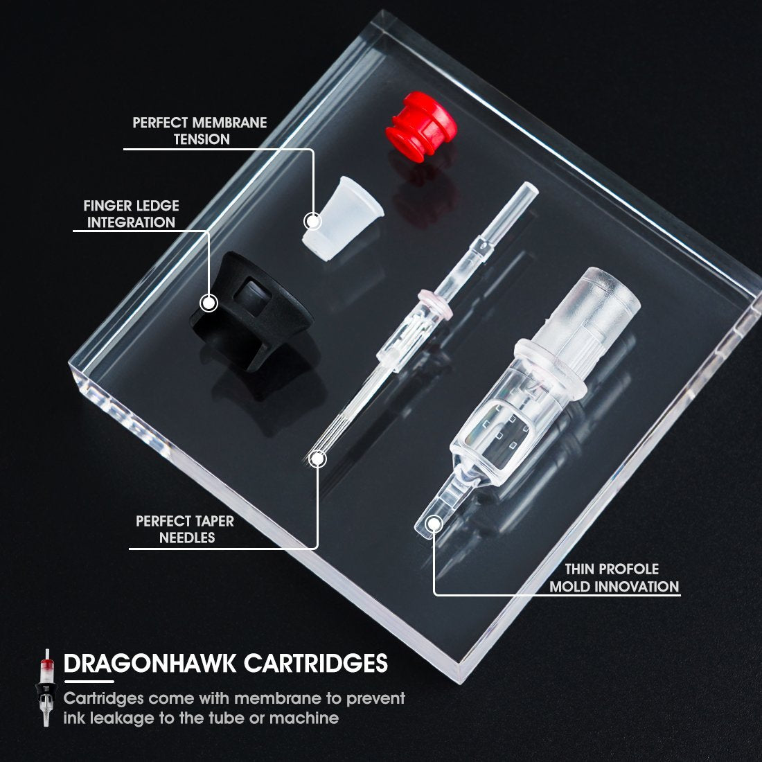 Dragonhawk Tattoo Finger Ledge Cartridges Needles 0.35mm Magnum - Dragonhawktattoos