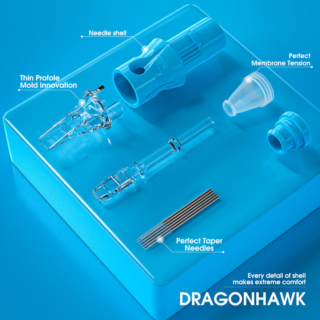 Dragonhawklabs Cartridges Needles 0.30MM/0.35MM Mixed Size 50 Pieces - Dragonhawktattoos