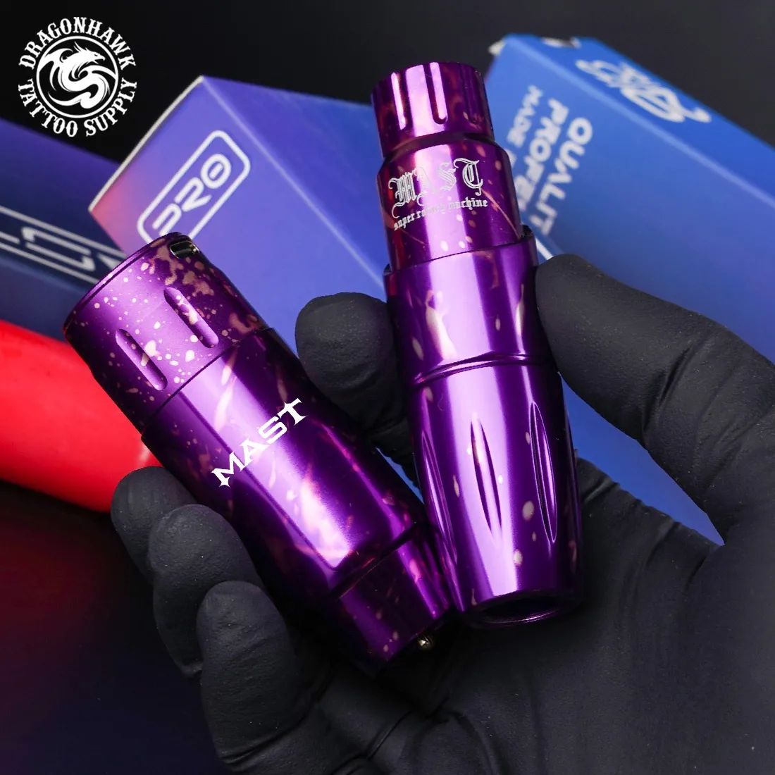 Dragonhawk Mast Tour Wireless Tattoo Kit ( Colour: Purple ) - Dragonhawktattoos