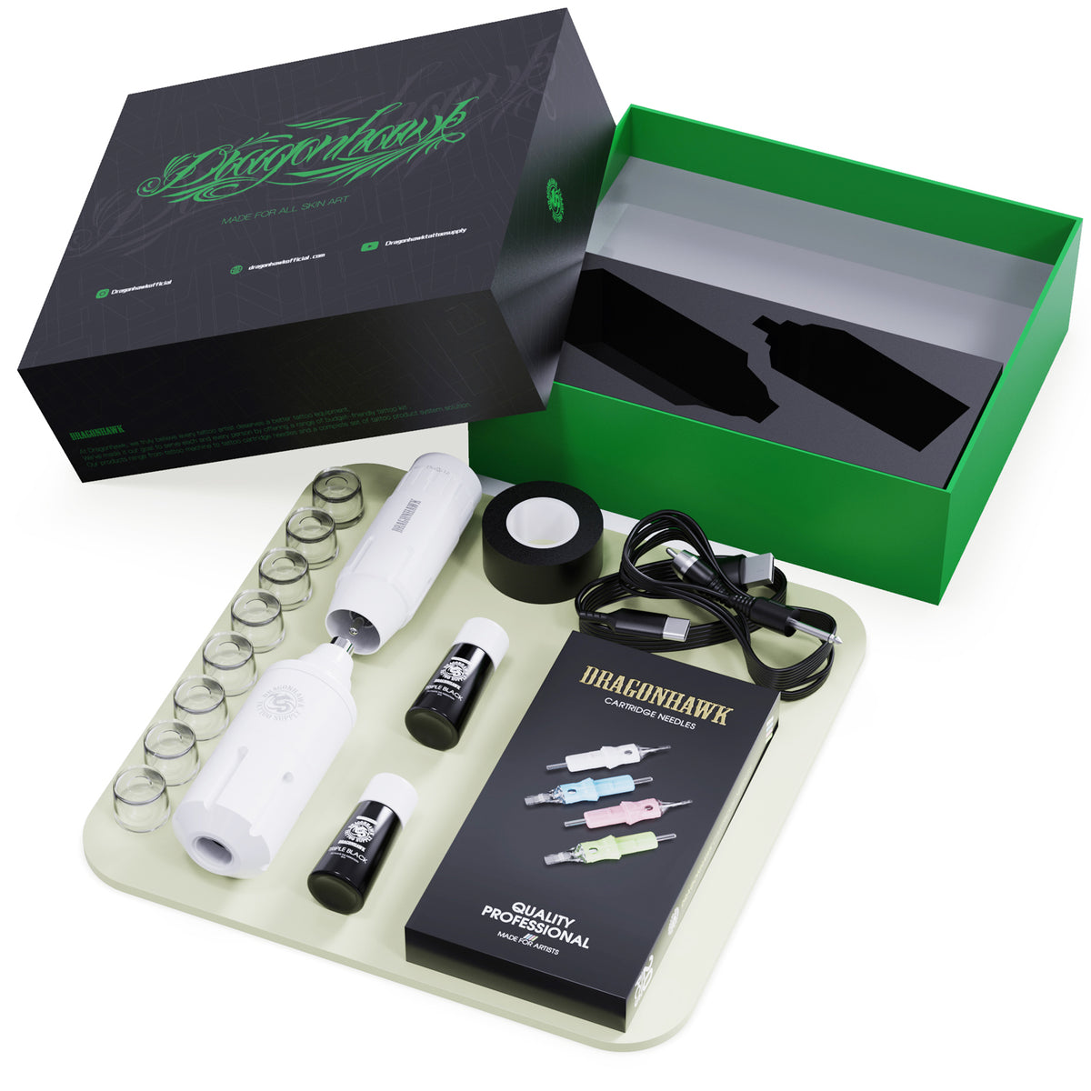 Dragonhawk S1 Tattoo Machine Pen Starter Bundle - Dragonhawktattoos