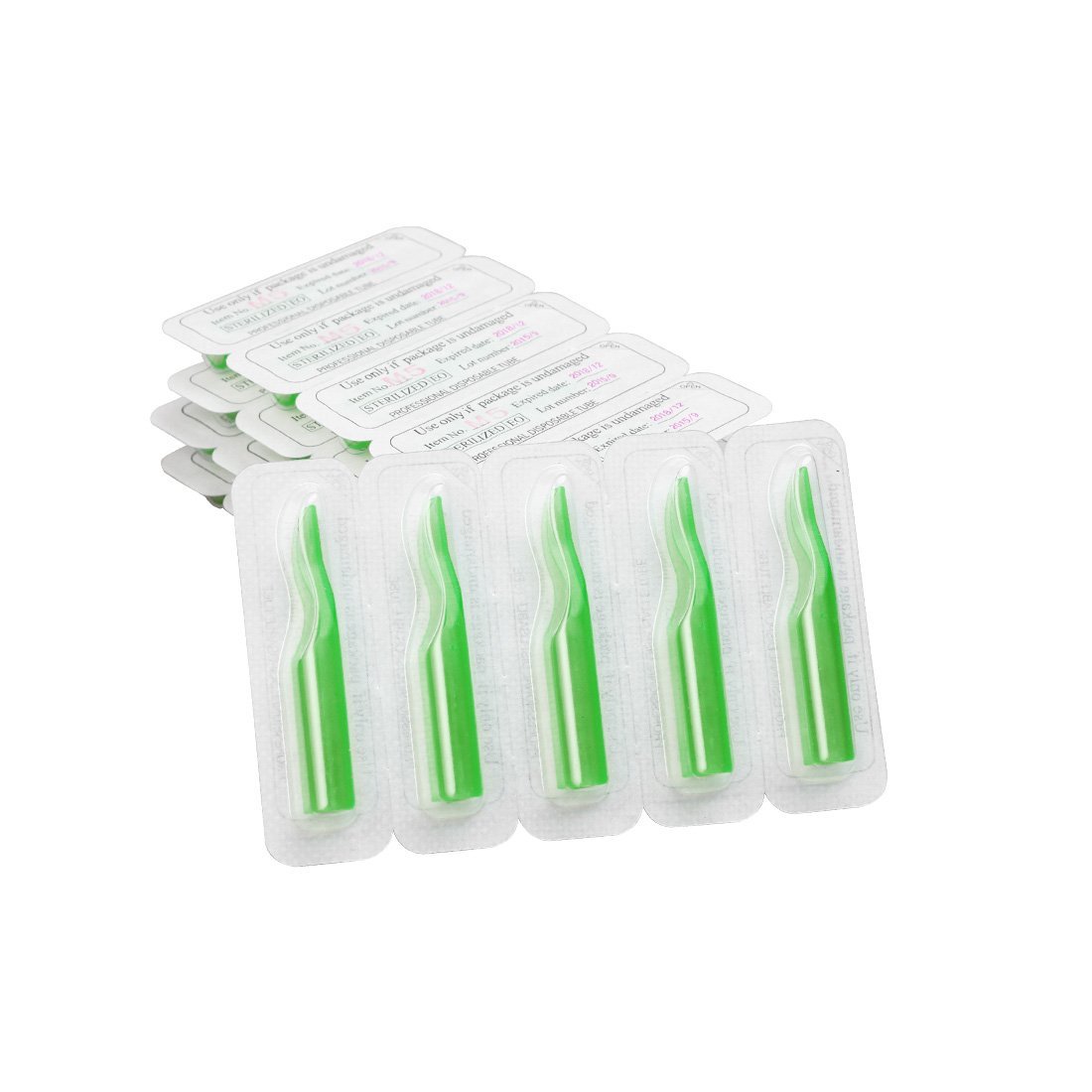 50Pcs Disposable Tattoo Tips Nozzle Tube Green Color RT - Dragonhawktattoos