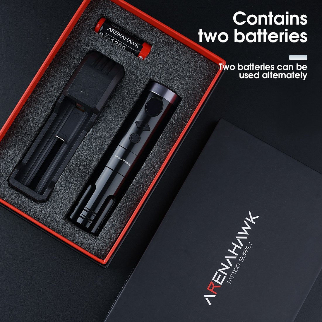 Arenahawk A-Power 4.0mm Stroke Length Wireless Rotary Tattoo Pen Machine - Dragonhawktattoos