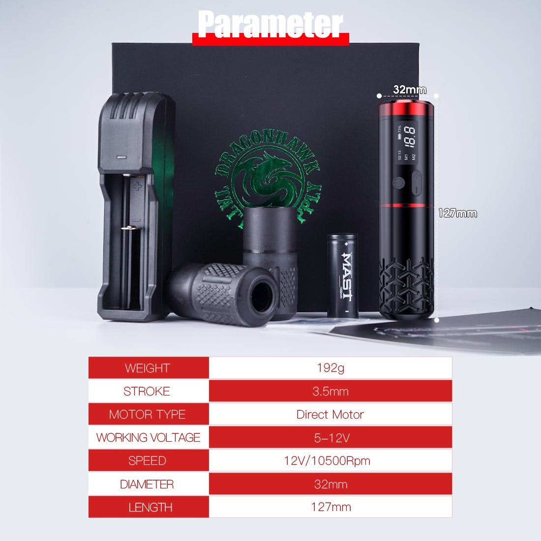 Dragonhawk Armor Pro Wireless Tattoo Pen Machine - Dragonhawktattoos