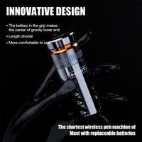 Wireless Tattoo Pen Machine Shortest Machine with 4.0MM Strokes Two Replaceable Batteries | Mast Racer - Dragonhawktattoos