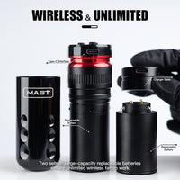 Wireless Tattoo Pen Machine Shortest Machine with 4.0MM Strokes Two Replaceable Batteries | Mast Racer - Dragonhawktattoos