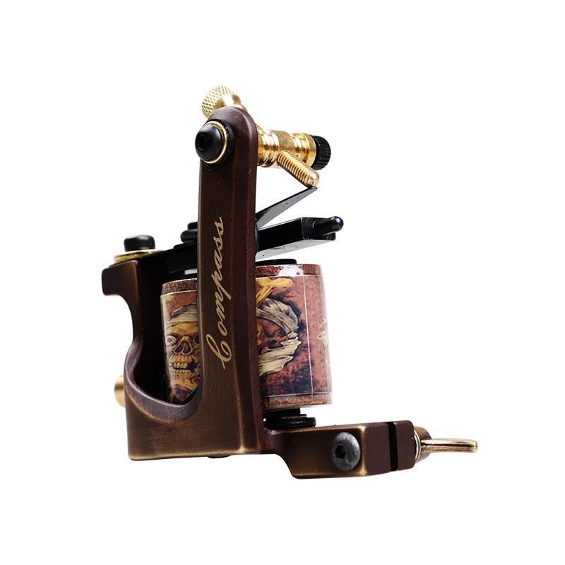 Compass Tattoo Machines Brass Fitted with standard tube vise - Dragonhawktattoos